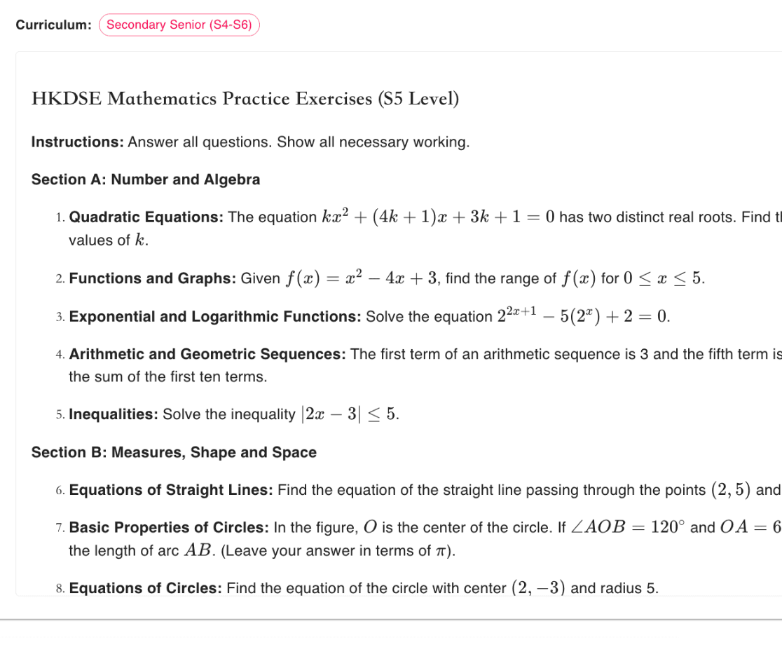 Tailored Mock Paper Generation